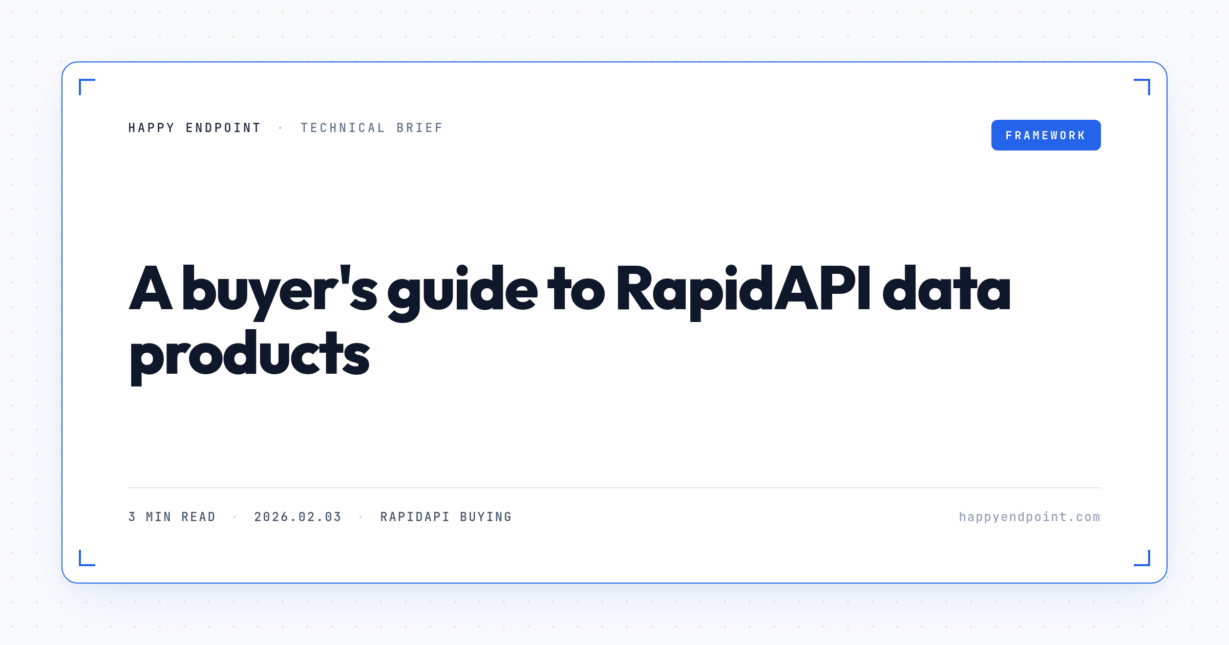 A buyer's guide to RapidAPI data products