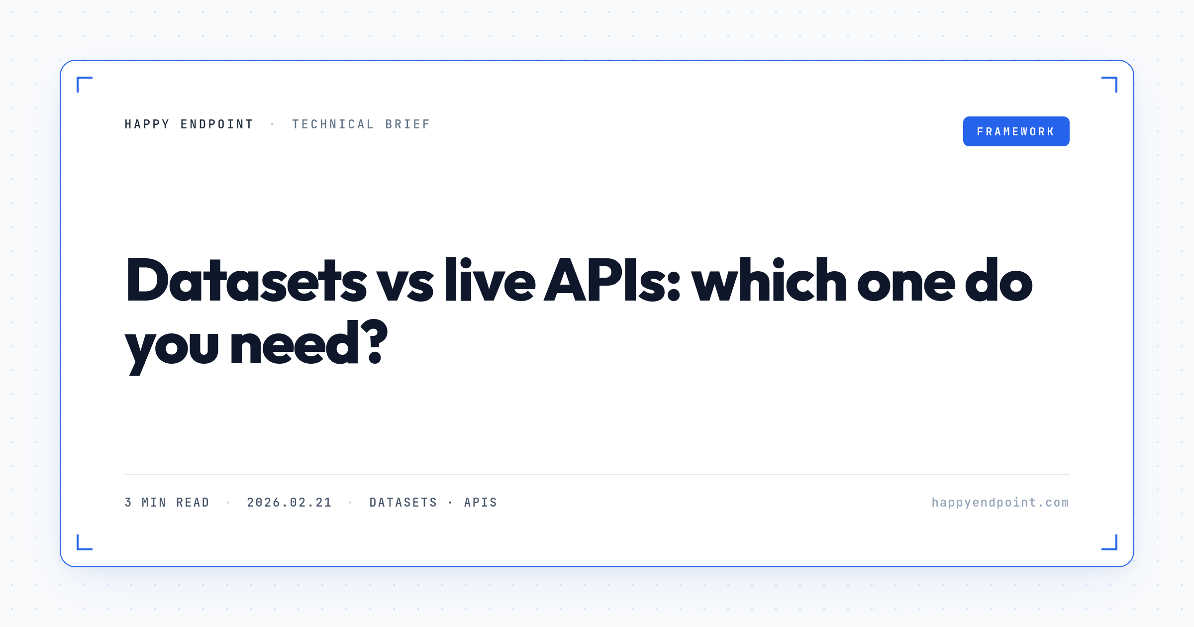Datasets vs live APIs: which one do you need?