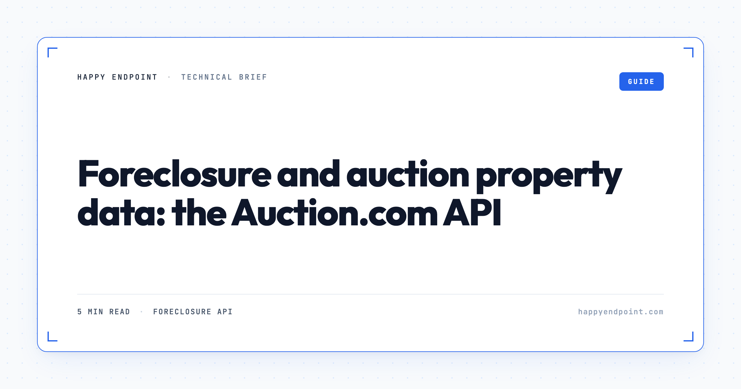 Foreclosure and auction property data: the Auction.com API