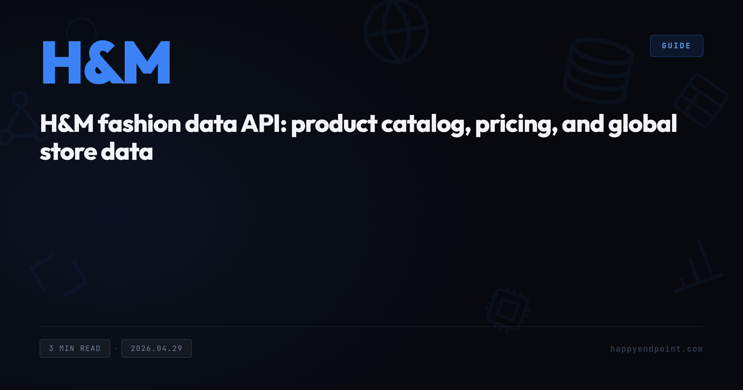 H&M fashion data API: product catalog, pricing, and global store data