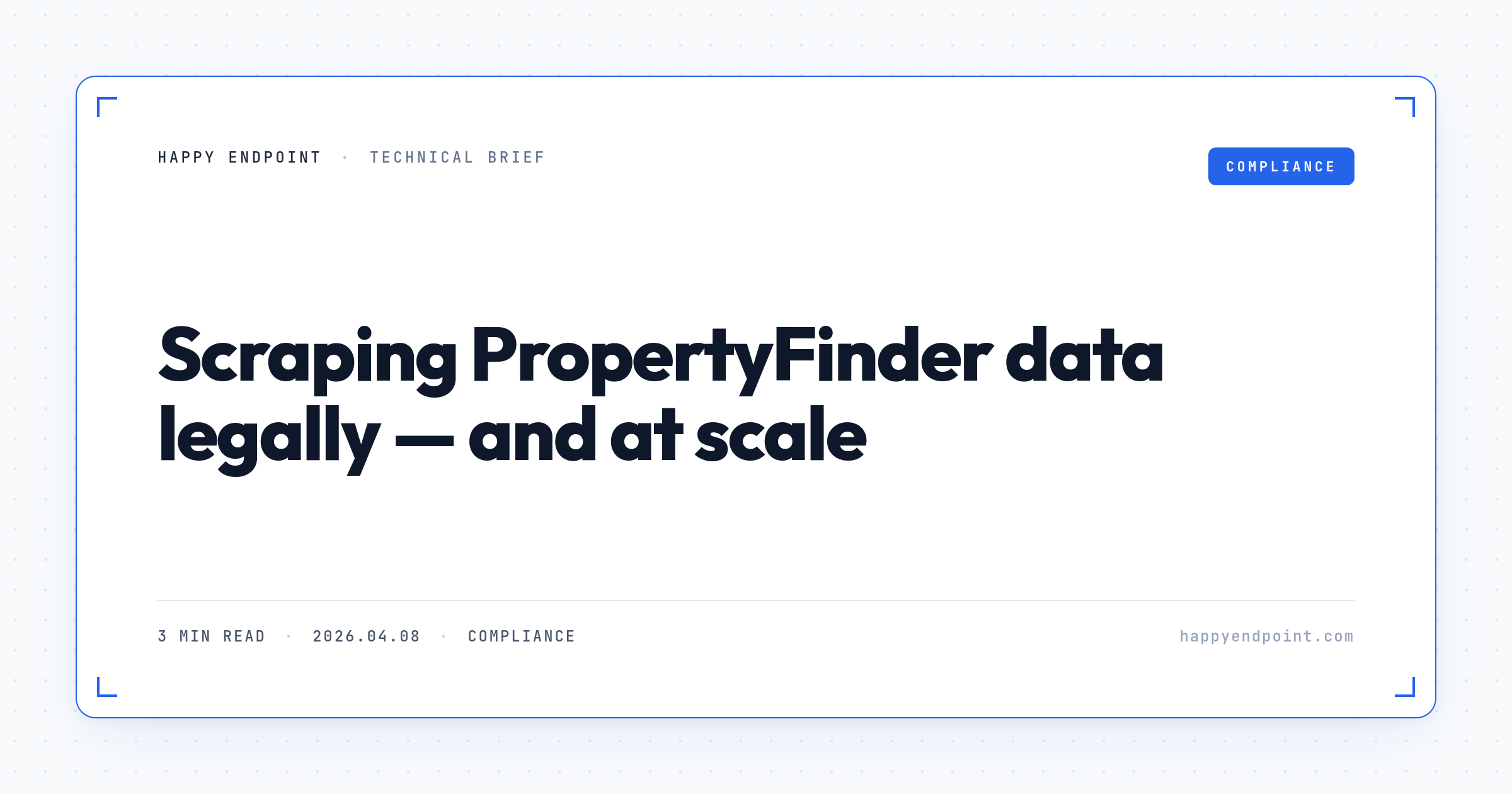 Scraping PropertyFinder data legally - and at scale