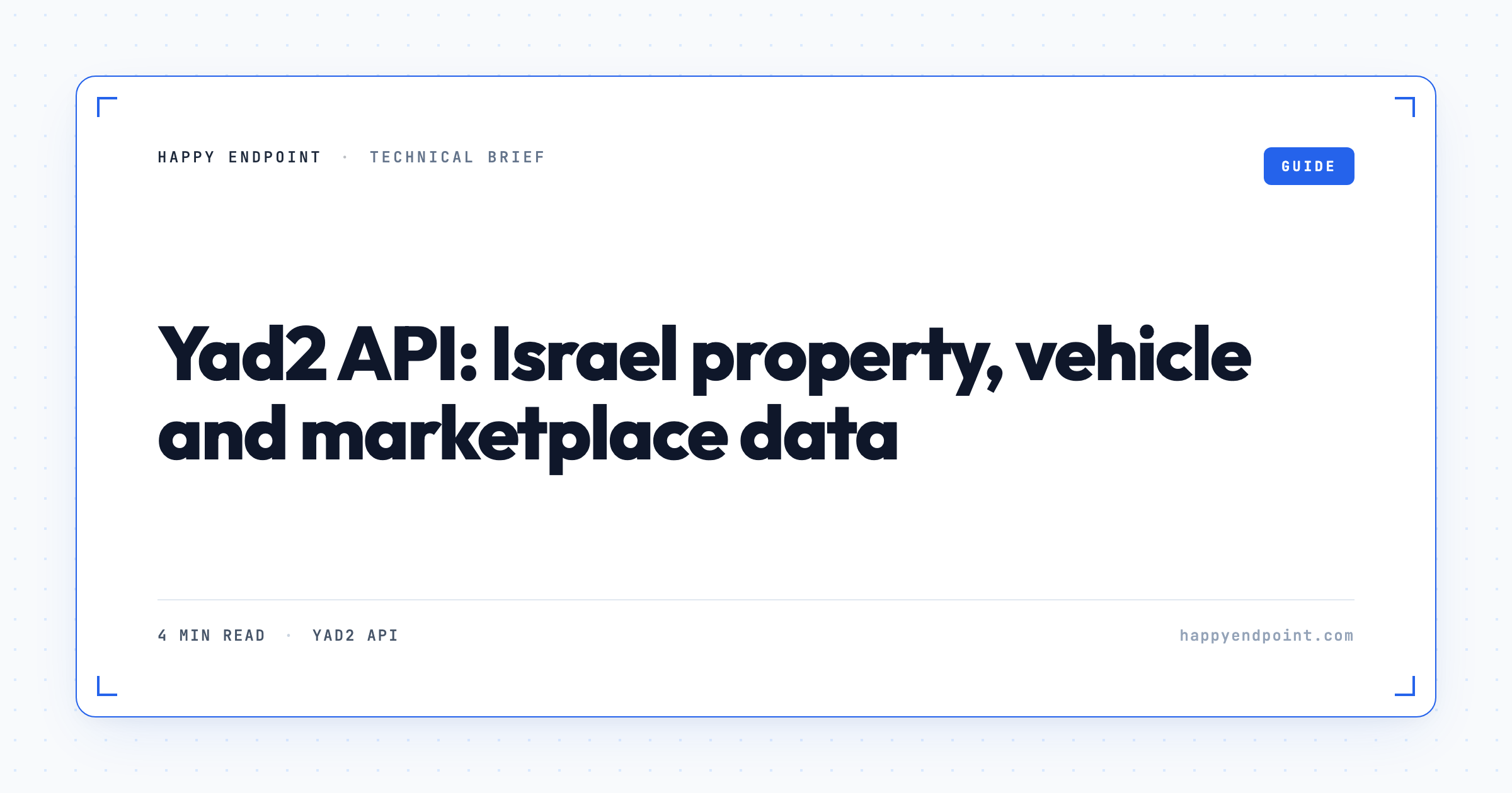 Yad2 API: Israel property, vehicle and marketplace data
