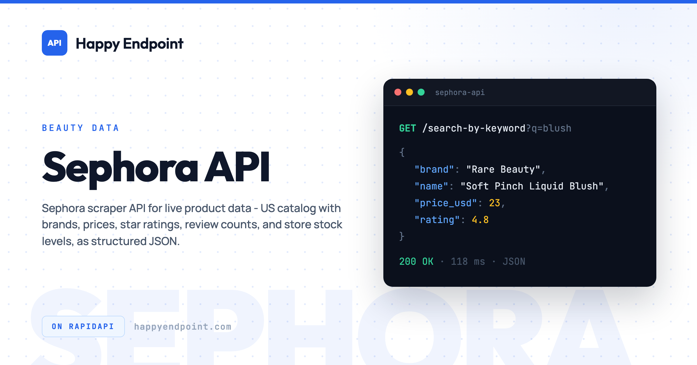 Sephora API - Sephora API | Happy Endpoint