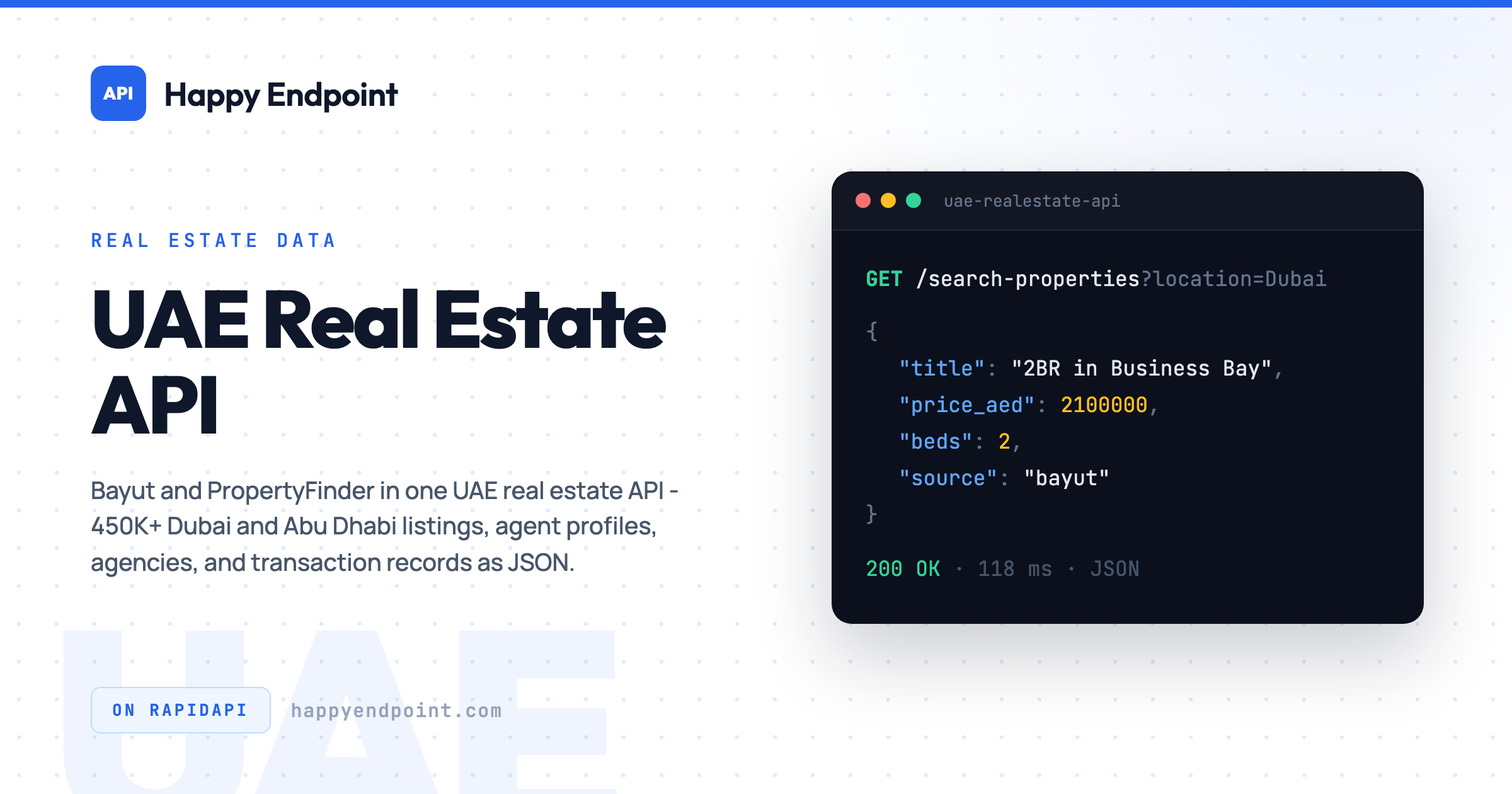 UAE Real Estate API - UAE Real Estate API API | Happy Endpoint
